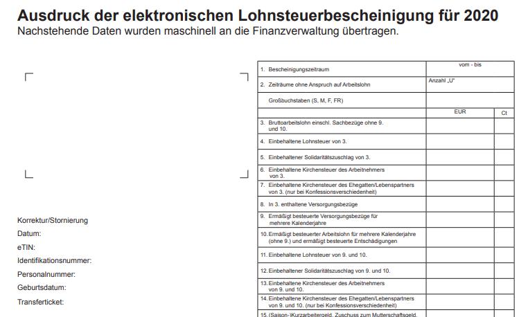 Lohnsteuerbescheinigungen